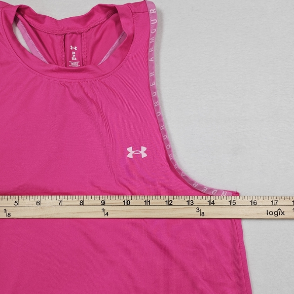 Under Armour Pink Knockout Logo Taped Racerback Tank Top - XS - Picture 3 of 5
